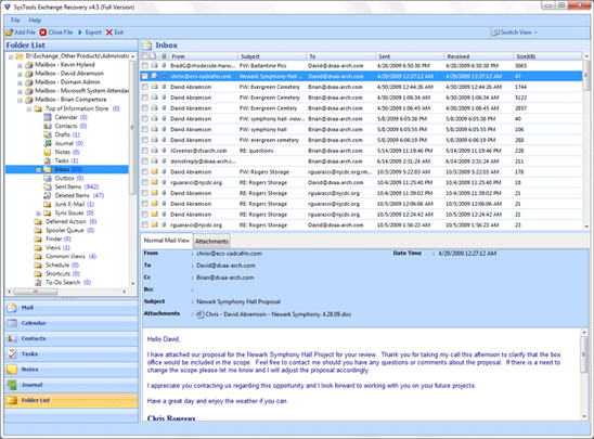 Restore Exchange 2010 Email 4.5